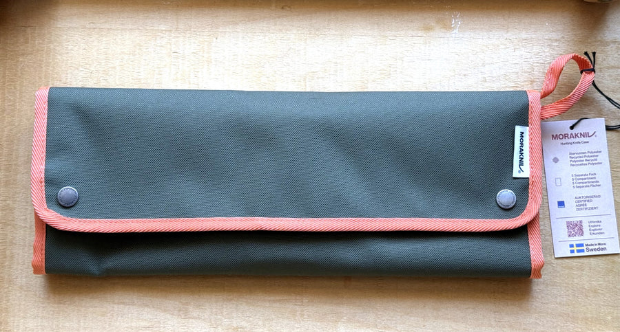 Morakniv Hunting Knife Case, rolled, olive green with orange edges